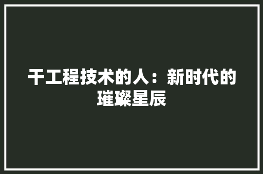 干工程技术的人：新时代的璀璨星辰 中式风格装饰
