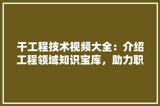 干工程技术视频大全：介绍工程领域知识宝库，助力职业成长 中式风格装饰
