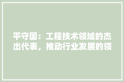 平守国：工程技术领域的杰出代表，推动行业发展的领军人物 中式风格装饰