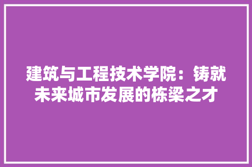 建筑与工程技术学院：铸就未来城市发展的栋梁之才 中式风格装饰