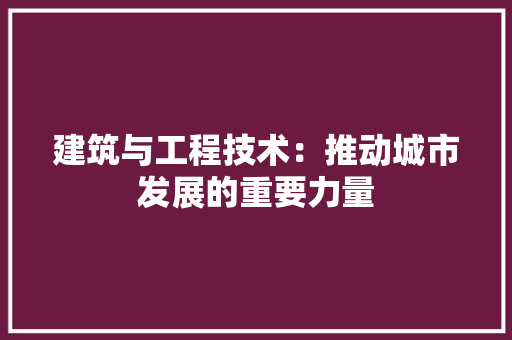 建筑与工程技术：推动城市发展的重要力量 中式风格装饰