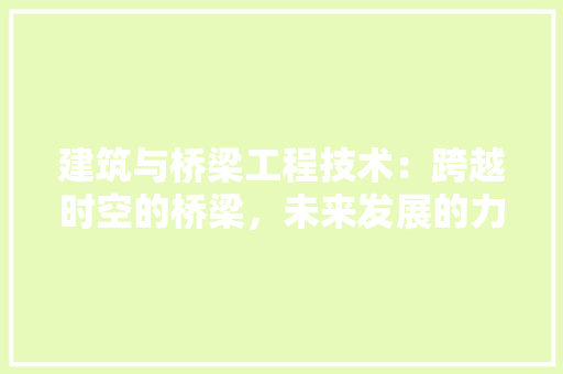 建筑与桥梁工程技术：跨越时空的桥梁，未来发展的力量 中式风格装饰