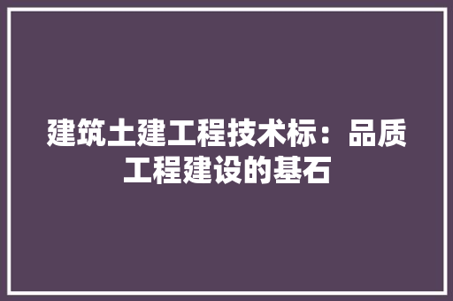 建筑土建工程技术标：品质工程建设的基石 中式风格装饰