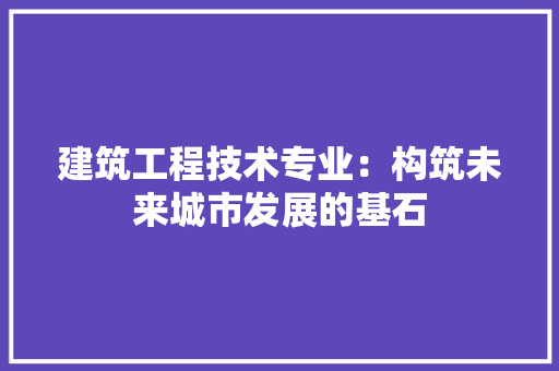 建筑工程技术专业：构筑未来城市发展的基石 中式风格装饰