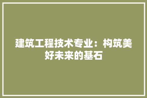 建筑工程技术专业：构筑美好未来的基石 中式风格装饰