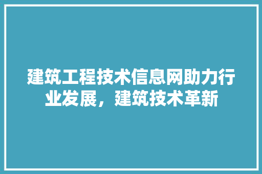 建筑工程技术信息网助力行业发展，建筑技术革新 中式风格装饰