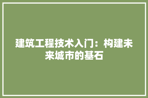 建筑工程技术入门：构建未来城市的基石 中式风格装饰
