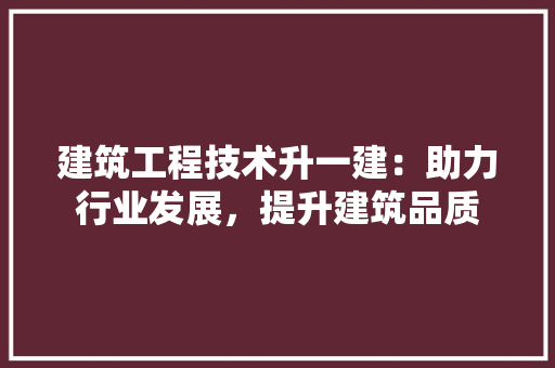 建筑工程技术升一建：助力行业发展，提升建筑品质 中式风格装饰