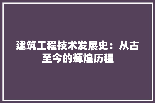建筑工程技术发展史：从古至今的辉煌历程 中式风格装饰