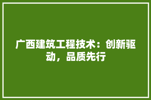 广西建筑工程技术：创新驱动，品质先行 中式风格装饰