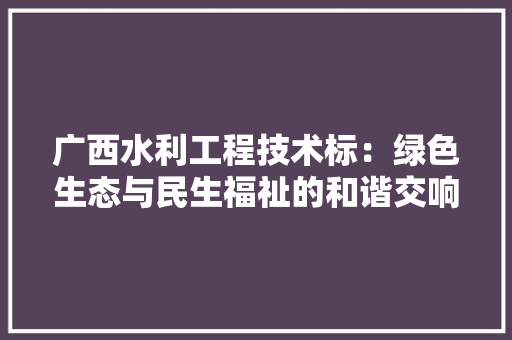 广西水利工程技术标：绿色生态与民生福祉的和谐交响 中式风格装饰