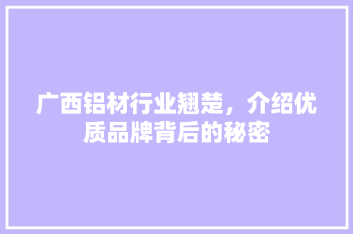 广西铝材行业翘楚，介绍优质品牌背后的秘密 中式风格装饰