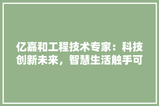 亿嘉和工程技术专家：科技创新未来，智慧生活触手可及 家居装修