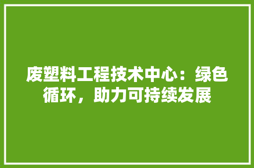 废塑料工程技术中心：绿色循环，助力可持续发展 中式风格装饰
