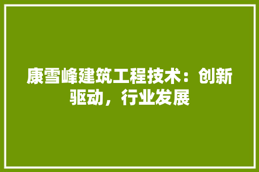康雪峰建筑工程技术：创新驱动，行业发展 中式风格装饰