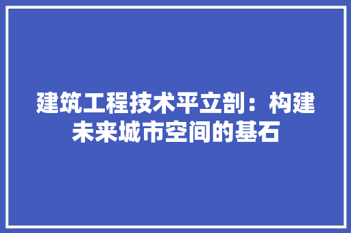建筑工程技术平立剖：构建未来城市空间的基石 中式风格装饰