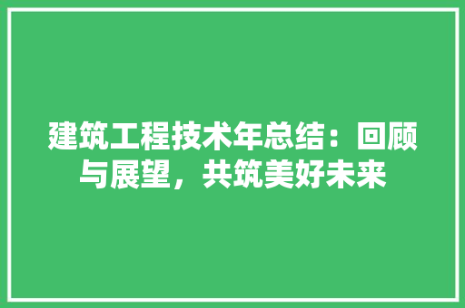 建筑工程技术年总结：回顾与展望，共筑美好未来 中式风格装饰
