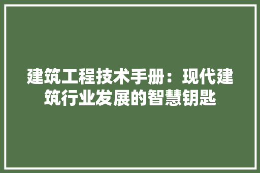 建筑工程技术手册：现代建筑行业发展的智慧钥匙 中式风格装饰