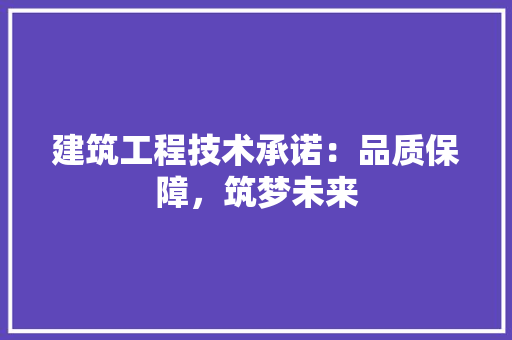 建筑工程技术承诺：品质保障，筑梦未来 中式风格装饰