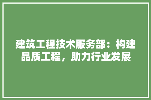 建筑工程技术服务部：构建品质工程，助力行业发展 中式风格装饰