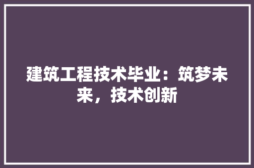 建筑工程技术毕业：筑梦未来，技术创新 中式风格装饰