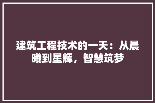 建筑工程技术的一天：从晨曦到星辉，智慧筑梦 中式风格装饰
