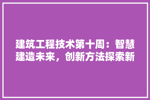 建筑工程技术第十周：智慧建造未来，创新方法探索新篇章 中式风格装饰