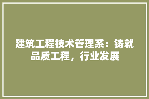 建筑工程技术管理系：铸就品质工程，行业发展 中式风格装饰