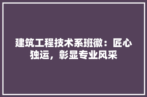 建筑工程技术系班徽：匠心独运，彰显专业风采 中式风格装饰