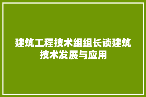 建筑工程技术组组长谈建筑技术发展与应用 中式风格装饰