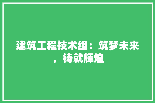 建筑工程技术组：筑梦未来，铸就辉煌 中式风格装饰