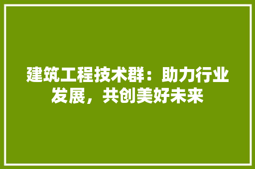建筑工程技术群：助力行业发展，共创美好未来 中式风格装饰