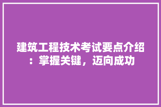 建筑工程技术考试要点介绍：掌握关键，迈向成功 中式风格装饰
