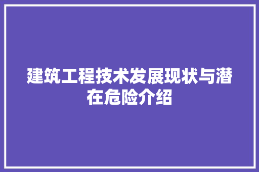 建筑工程技术发展现状与潜在危险介绍 中式风格装饰