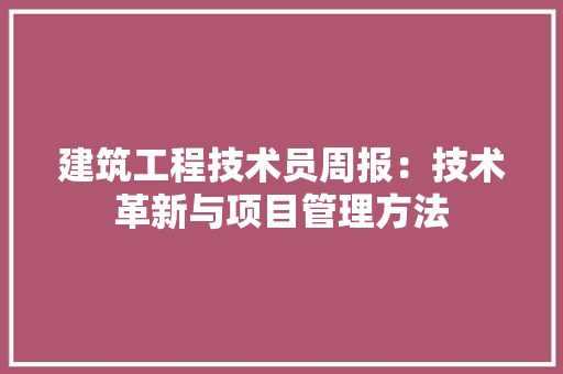 建筑工程技术员周报：技术革新与项目管理方法 中式风格装饰