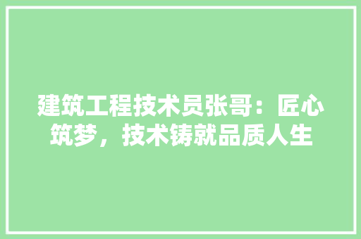 建筑工程技术员张哥：匠心筑梦，技术铸就品质人生 中式风格装饰