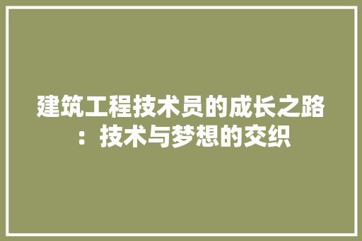 建筑工程技术员的成长之路：技术与梦想的交织 中式风格装饰