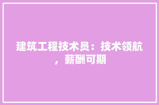 建筑工程技术员：技术领航，薪酬可期 中式风格装饰