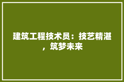 建筑工程技术员：技艺精湛，筑梦未来 中式风格装饰