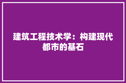 建筑工程技术学：构建现代都市的基石 中式风格装饰