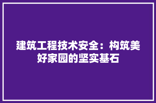 建筑工程技术安全：构筑美好家园的坚实基石 中式风格装饰