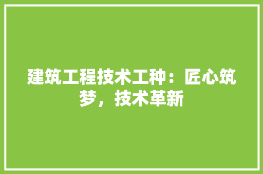 建筑工程技术工种：匠心筑梦，技术革新 中式风格装饰