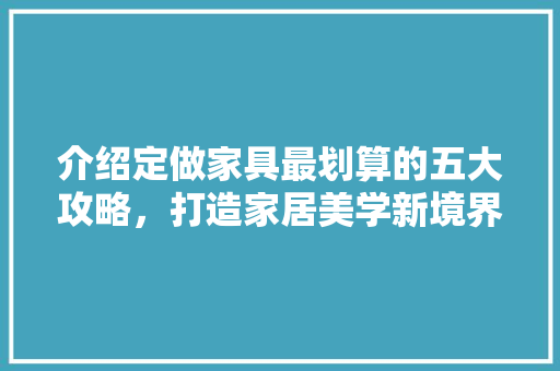 介绍定做家具最划算的五大攻略，打造家居美学新境界 家居装修