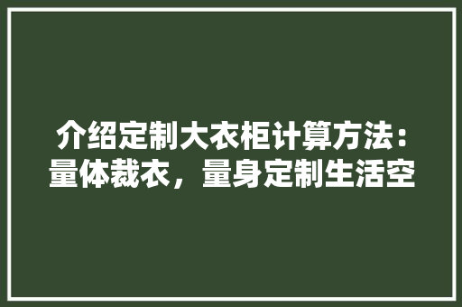 介绍定制大衣柜计算方法：量体裁衣，量身定制生活空间 家居装修