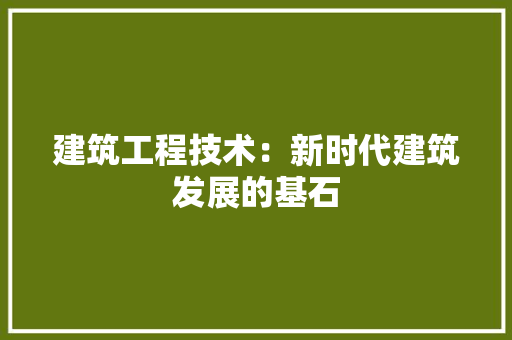 建筑工程技术：新时代建筑发展的基石 中式风格装饰