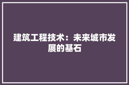 建筑工程技术：未来城市发展的基石 中式风格装饰