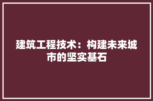 建筑工程技术：构建未来城市的坚实基石 中式风格装饰