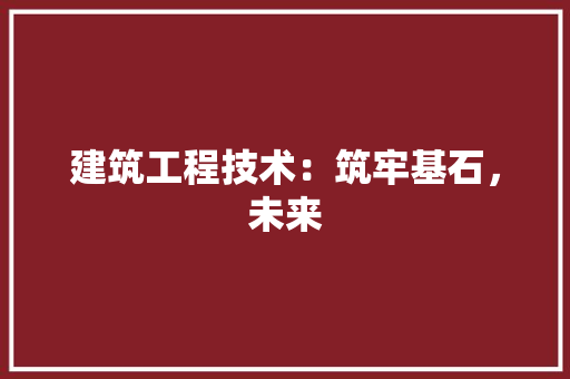 建筑工程技术：筑牢基石，未来 中式风格装饰