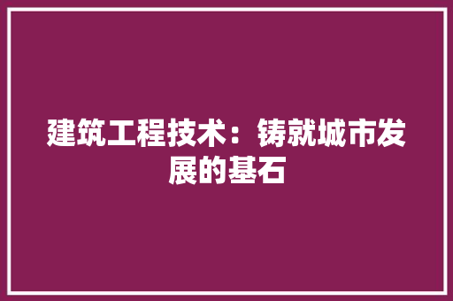 建筑工程技术：铸就城市发展的基石 中式风格装饰