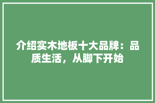 介绍实木地板十大品牌：品质生活，从脚下开始 家居装修